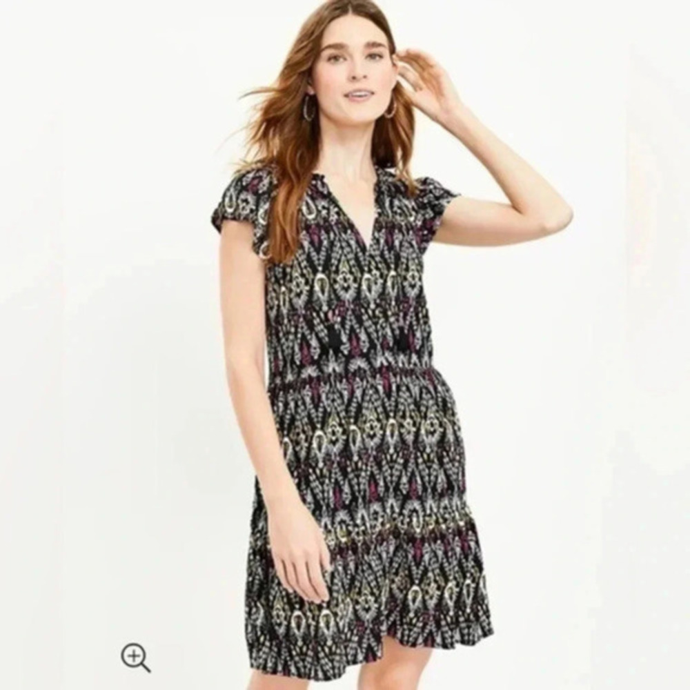 Loft Womens Tiered Swing Dress size Large Tall